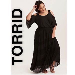 NEW TORRID Lace Inset Chiffon Maxi Skirt